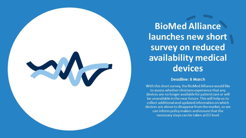 BioMed Alliance launches new survey on reduced availability medical devices