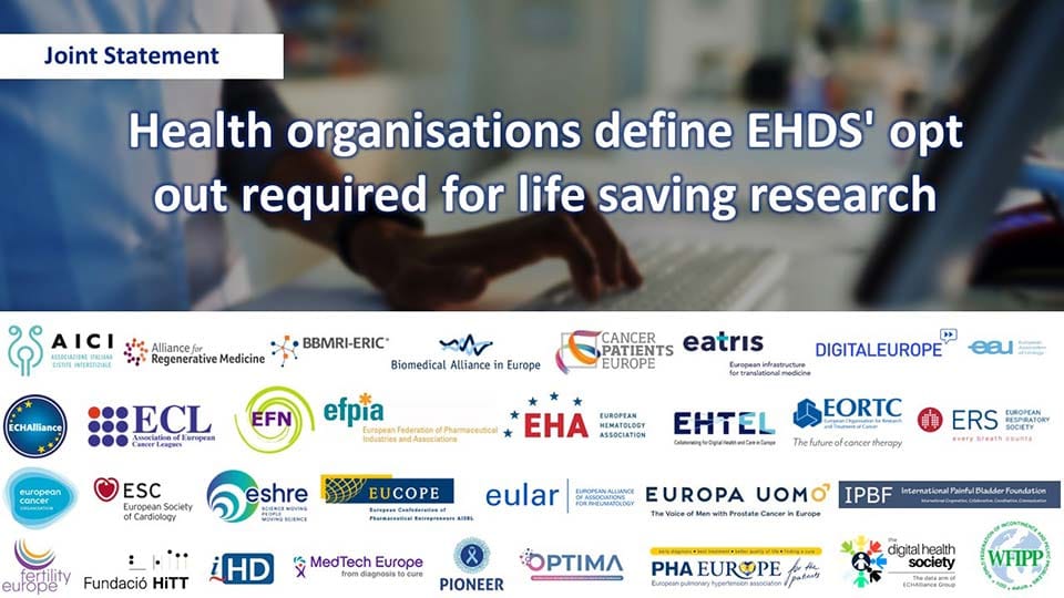 BioMed Alliance joins large group of health stakeholders in their call for an appropriate opt-out mechanism in the EHDS